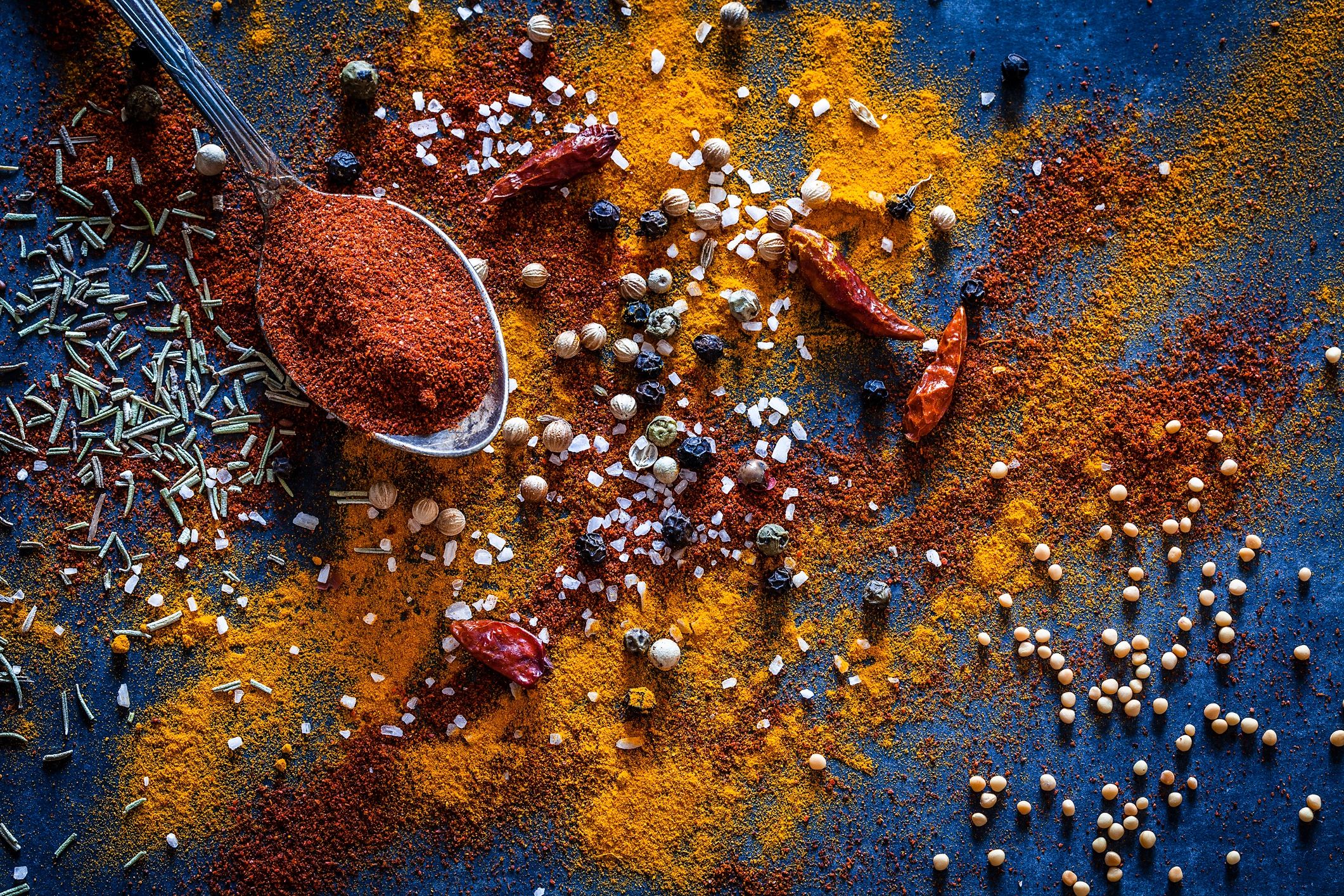 Assorted ground spices representing Indian agro exports